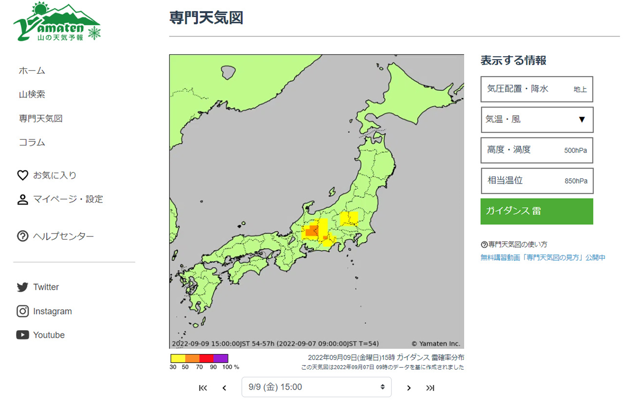 ガイダンスの見方 – 山の天気予報 ヘルプセンター